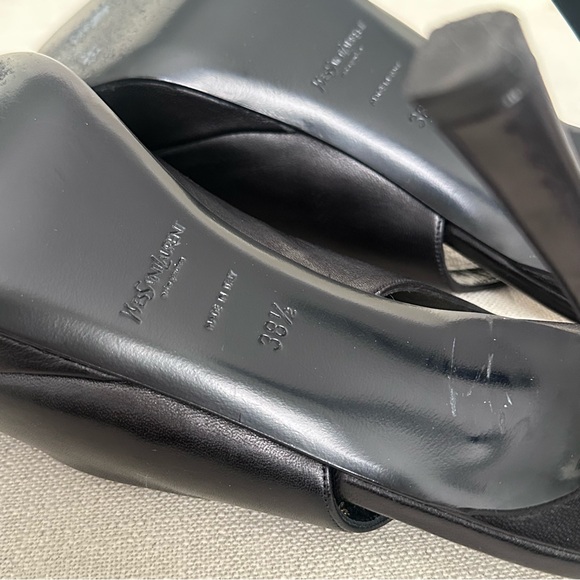 Vintage YSL Saint Laurent Janis Peep-toe Platform Slingback Size 38.5 8.5 - Picture 8 of 16